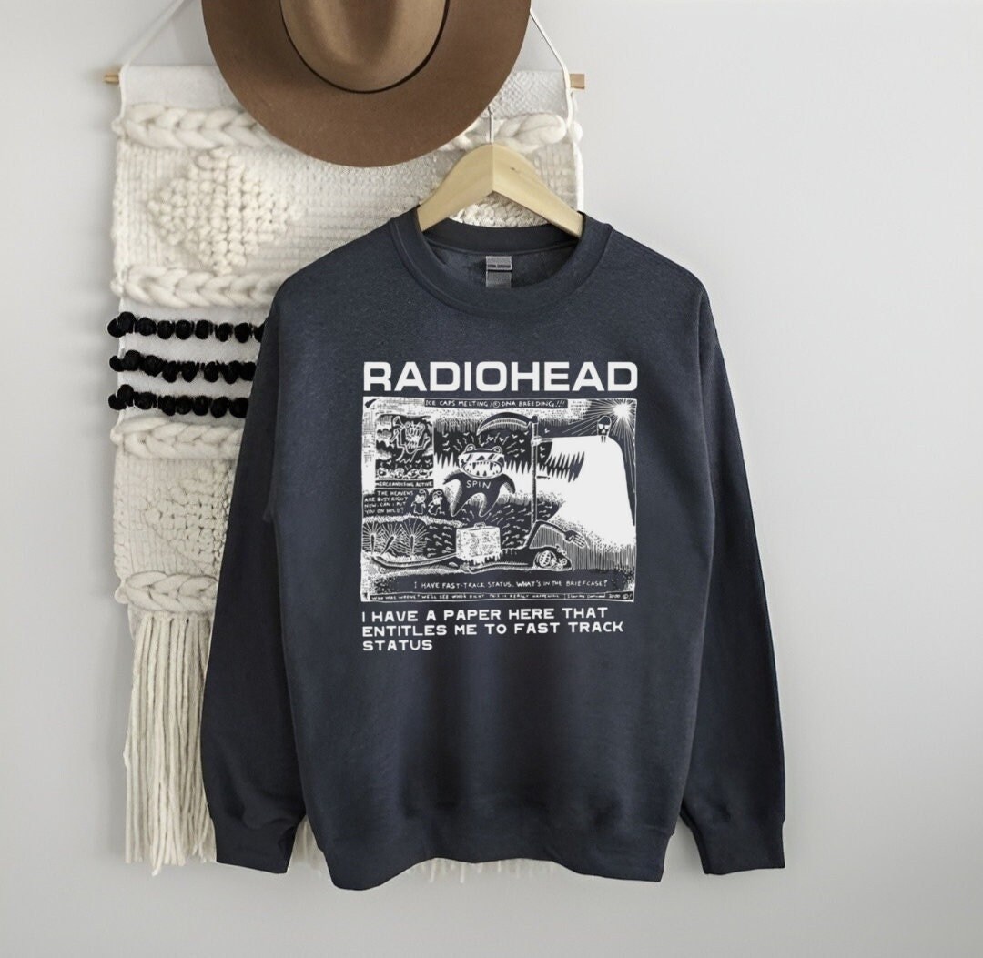 Discover Radiohead Sweatshirt, Retro Inspired 90s Sweatshirt, Radiohead 90s Band Shirt