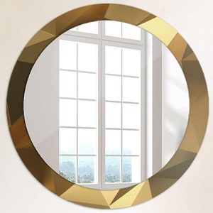 Abstracto dorado, dorado, marco de impresión de espejo, arte de pared enmarcado, decoración de pared de espejo, impresión de alta calidad, hecho a mano