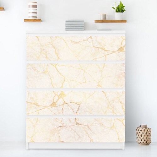 Gold Marble Imitation 8 Decals for MALM Dresser Pack of 3 Etsy
