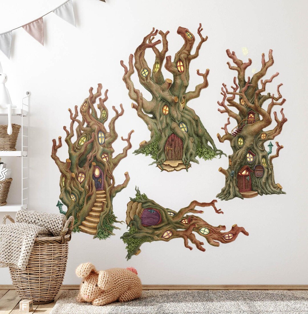 Hoonar Room Sticker Gnome Houses Wall Stickers for Baby Room, Vivid Children's Room Decor ...