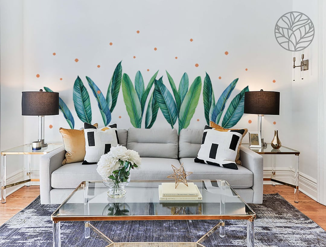 Leaves Still Standing 3 Small Wall Leaves Sticker Green Floral Pattern