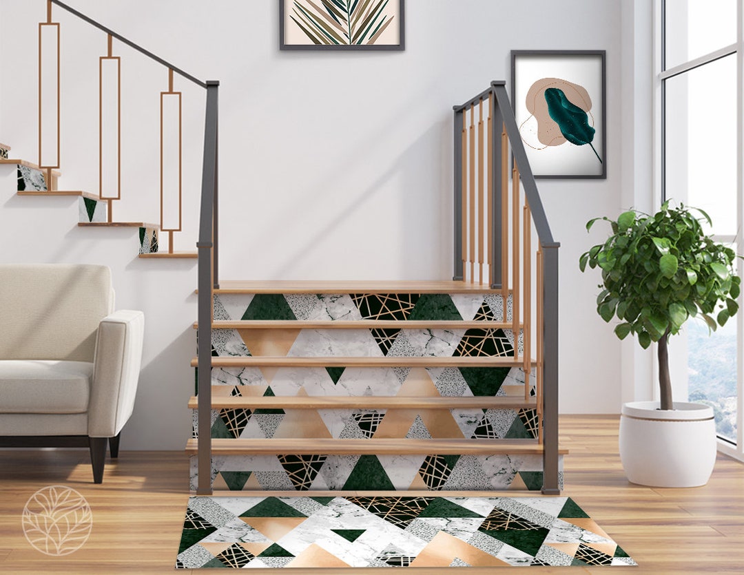 Triangles #12 - Set of Rectangle Vinyl Mat & Stair Riser Decals ...
