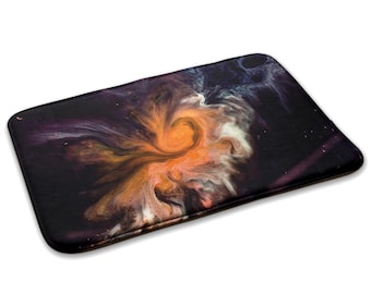 Abstract Space Form Soft Kids Rug, Orange Kids Decorations, Children's Room Carpet, Patterned Toddler Carpet, Baby Birthday Gift,