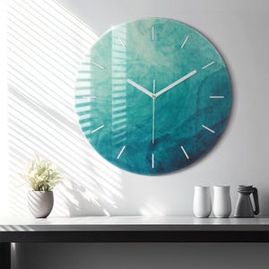 Depth abstraction Glass Clock, Multicolour Modern Wall Clock, Abstract Minimalistic Clock, Custom Wall Clock, Numbers or Lines Collection