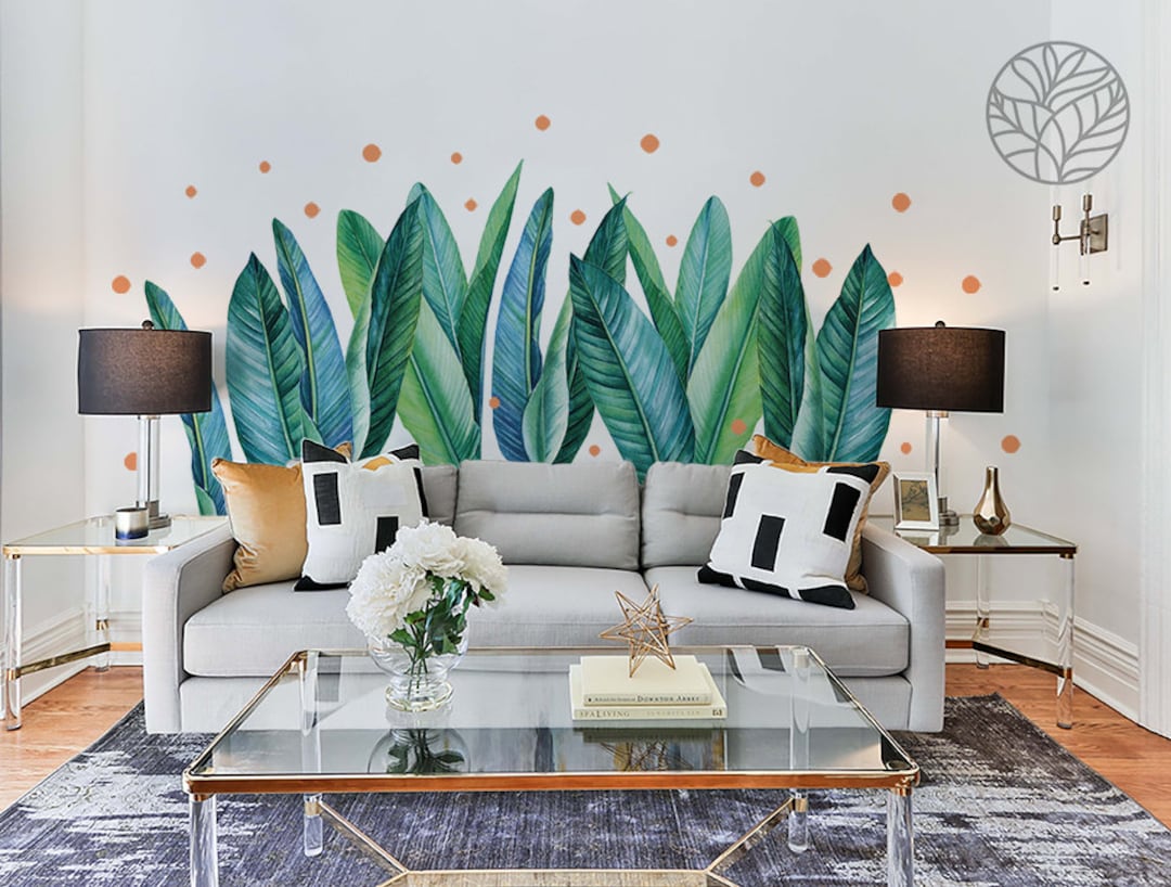 Leaves Still Standing #3 - Medium Wall Leaves Sticker - Green Floral