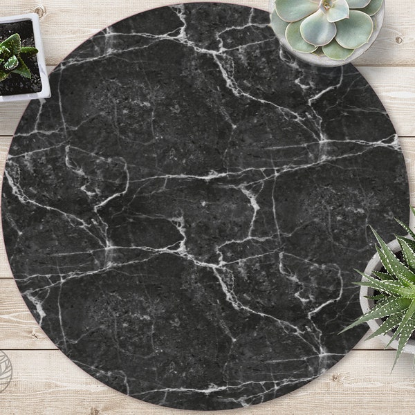 Vinyl Floor Mat Black and White Etsy