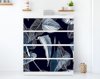IKEA MALM Dresser Turquoise Falling Flowers , Removable Ikea Decals,  Furniture Stickers, Furniture Decals Set, Nursery Decor, M#9 - Etsy