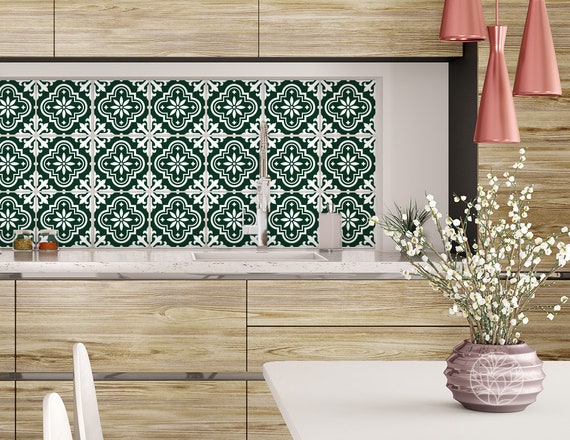 Adesivi Per Piastrelle A Mosaico Marocchino - 24 Pezzi 15x15 Cm Impermeabili Autoadesivi Per Cucina E Bagno 985291