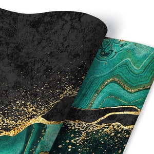 Malachite Veneer for Furniture, Green Table Sticker, Self Adhesive Foil, Waterproof Sticker