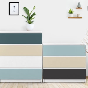 Colorful Decals - Decals for MALM Dresser - Pack of 3 or 4 - Custom Colors, Geometric Decals, Nursery Stickers, Ikea Cover, Home Decor