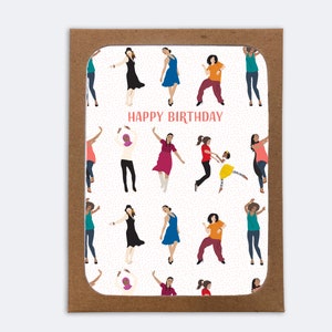 Happy Birthday Dance (8er Box) | 8 Leere Innenkarten mit 8 Briefumschlägen | Geburtstagskarten | Liebe und Freundschaft Briefpapier