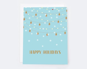 Desi Lights Happy Holiday  (single card)  |  Blank inside with Envelope | Holiday Card  | Winter Holidays Greeting Card