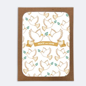 Pomba da Paz Feliz Feriado (caixa com 8) | 8 cartões internos em branco com 8 envelopes | Artigos de papelaria para férias de inverno | Blocos de notas