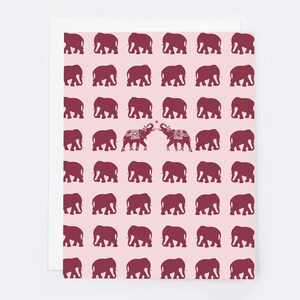 Elephant Love (Einzelkarte) |  Innen blanko mit Umschlag | Elefant Liebe Briefpapier | Notecard