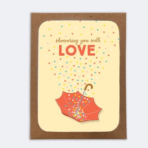 Dusch dich mit Liebe (Schachtel von 8) | 8 Leere Innenkarten mit 8 Briefumschlägen | Baby Shower Karten | Freundschaft und Liebe Briefpapier | Notecards
