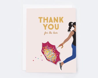 Thank You for the Love Card (single card)  |  Blank inside with Envelope | Thank You Card | Love and Friendship