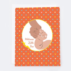 Willkommen New Baby (Einzelkarte) |  Leer innen mit Umschlag | Baby-Dusche | Neue Baby-Karte | Notecard