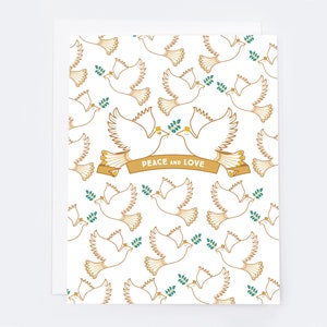 Peace Dove Happy Holiday (carte unique) |  Vierge à l’intérieur avec enveloppe | Papeterie de vacances d’hiver | Fiche de notes