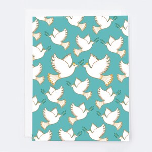 Peace Dove (carte unique) |  Videz à l’intérieur avec l'| Papeterie De Colombe de paix | Notecard (notecard)
