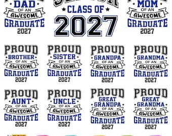 Proud Family Of Graduate SVG, PNG Bundle, Senior Class of 2027 (Digital Download)