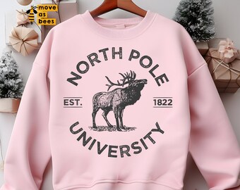 North Pole University PNG, SVG, Grunge, Distressed Design, Christmas Shirt, College, Holiday, Winter, Reindeer, Cricut, Sublimation Clip art