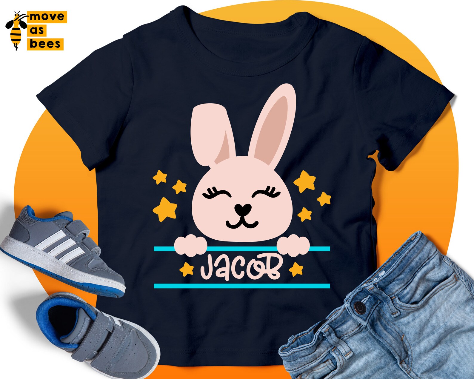 Download Bunny Boy Svg Boy Easter Monogram Svg Baby Name Frame Svg | Etsy
