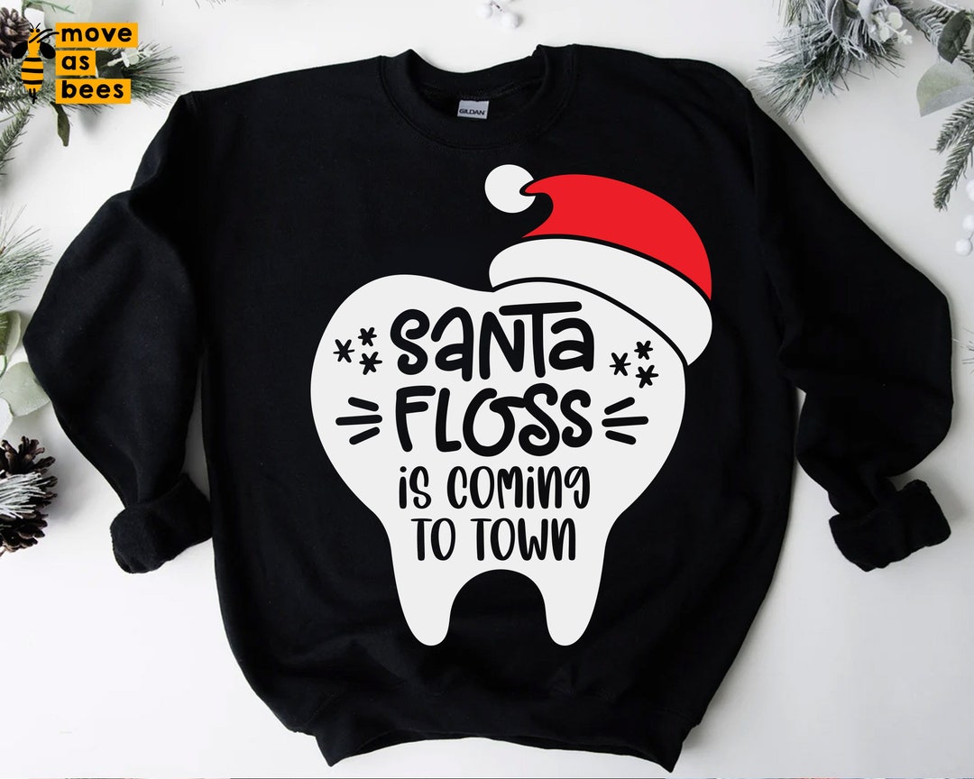 Santa Floss is Coming to Town Svg, Png, Dental Christmas Svg, Christmas ...