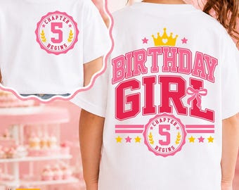 5th Birthday Girl SVG, PNG, Chapter 5 Begins, Est 2021, Shirt Design (Digital Download)