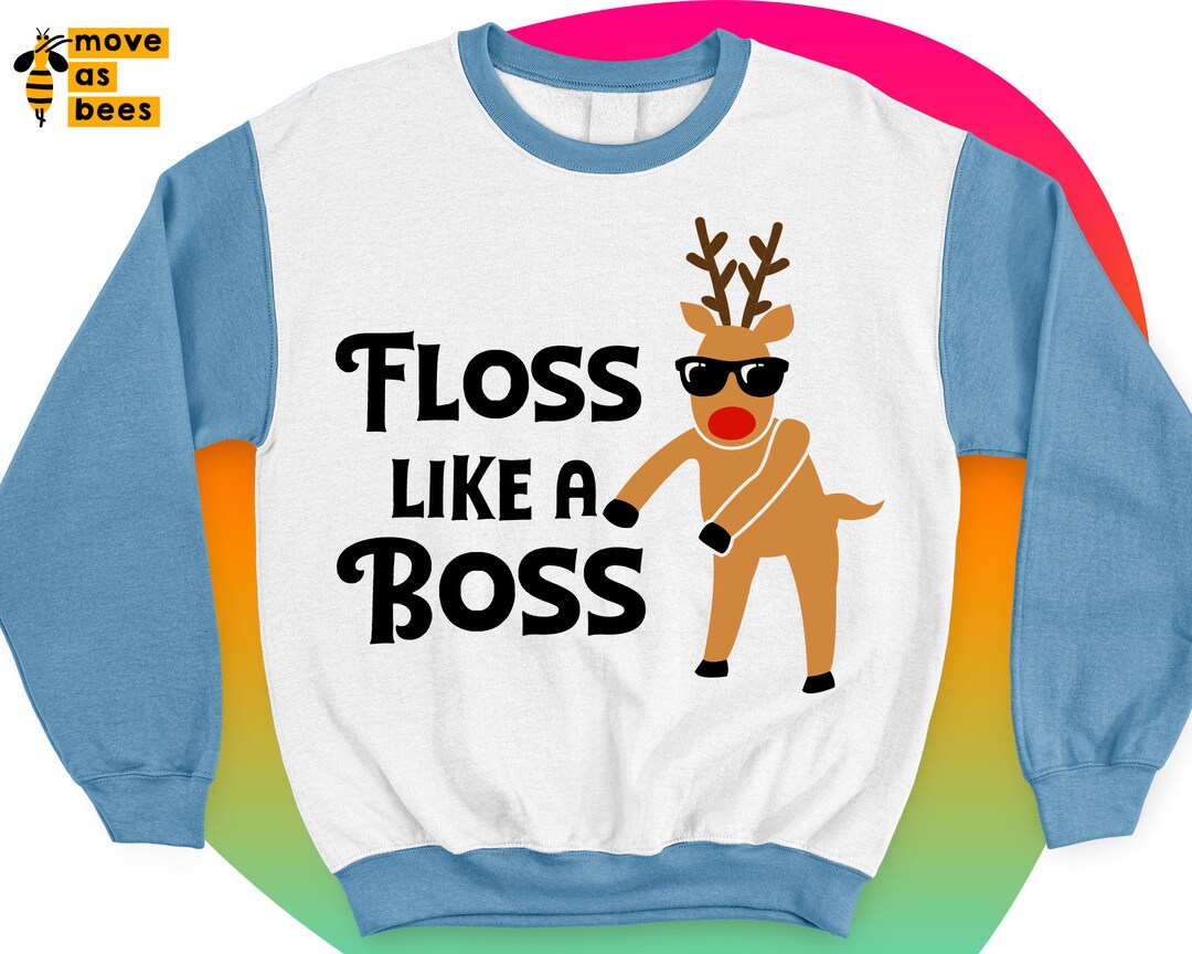Flossing Rudolph Svg Floss Like A Boss Svg Funny Red Nosed - Etsy