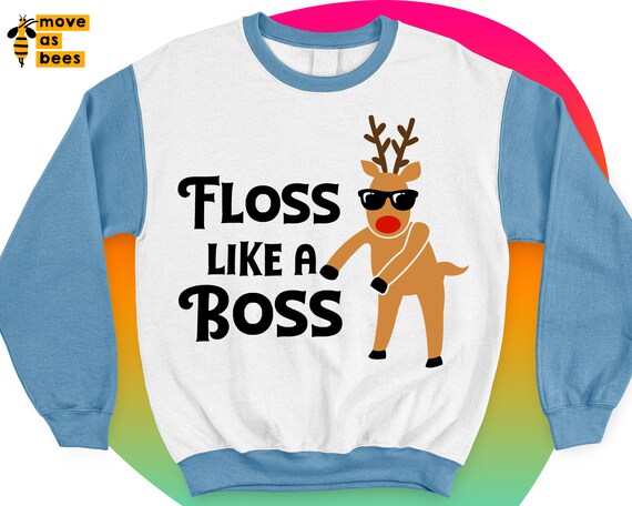 Flossing Rudolph Svg Floss Like A Boss Svg Funny Red Nosed | Etsy