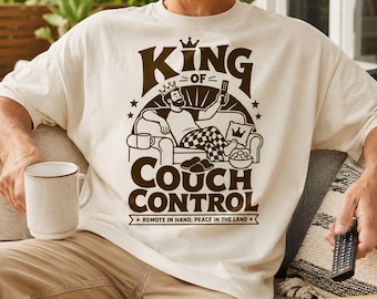 King Of Couch Control PNG, SVG, Funny Quotes, Birthday, Father's Day Shirt (Digital Download)