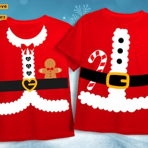 Mr. and Mrs. Claus Svg, Santa Claus & His Wife Costumes, Noel Family, Couple Matching  Shirt Svg, Png File, For Mom Dad, Grandma and Grandpa