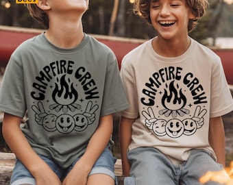 Campfire Crew Svg, Png, Kids Summer Camp Shirt Svg, Kids Camping Svg, Camper Shirt Svg, Digital File, for Cricut, Sublimation