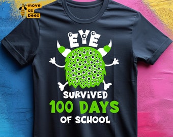 Eye Survived 100 Days Of School Png, Svg, 100 Days Of School Svg, Monster Eyes, Eye Survived 100 Days Shirt, Cricut, Silhouette, Sublimation
