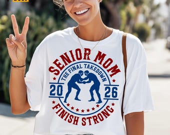Wrestling Senior 2026 Mom Svg, Png, Wrestling Mom Svg, Class of 2026, Senior Night Mom Shirt Svg, Blue Maroon Design, Cricut, Sublimation