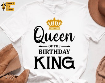 Queen Of The Birthday King Svg, Png, Dxf, Birthday King's Wife Shirt Svg, for Cricut, Silhouette, Sublimation, Iron on, Heat Press Transfer