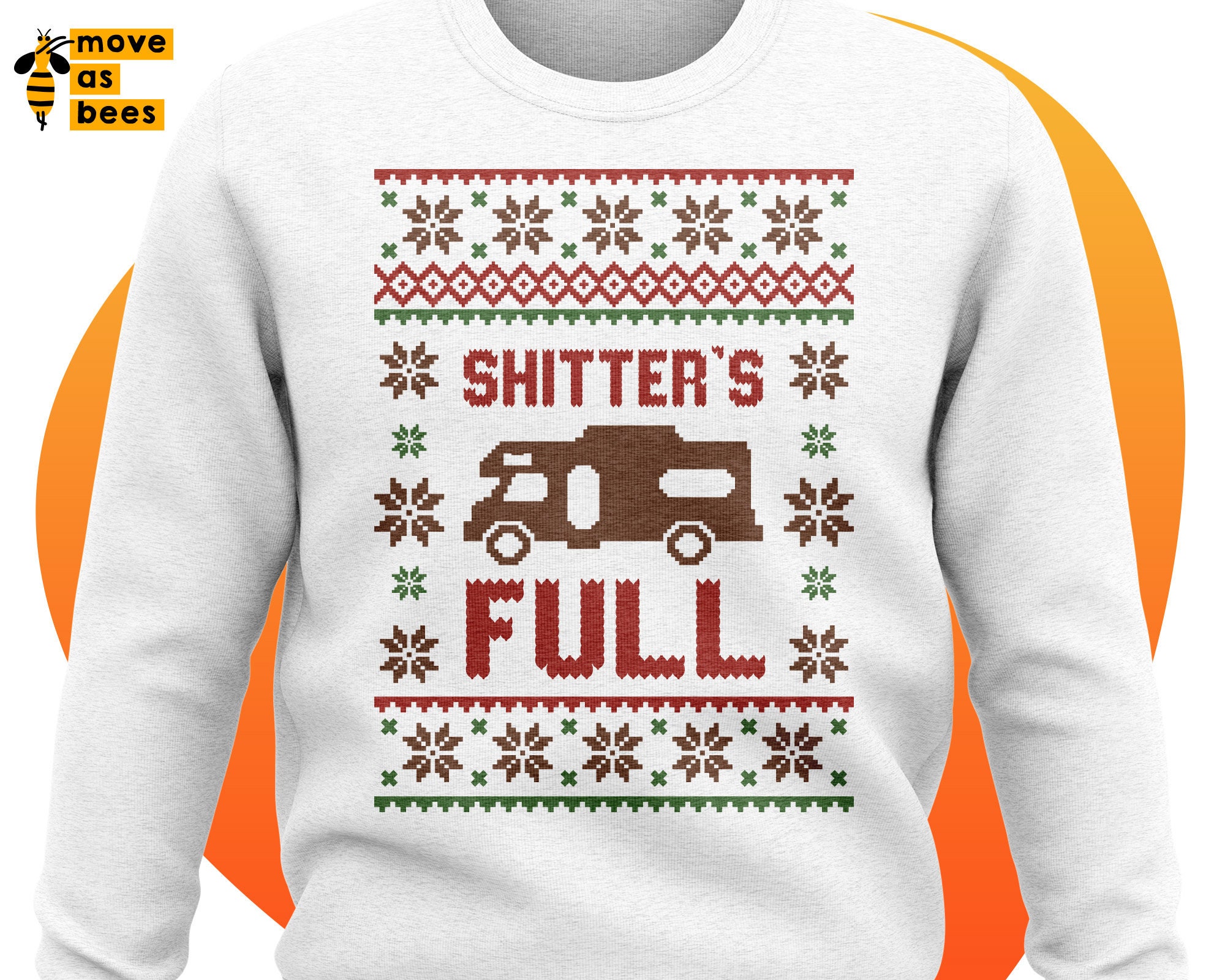 Christmas Vacation Shitter's Full Funny Ugly Sweater Red real sweater FREE SHIPPING!