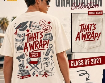 That's A Wrap SVG, PNG, Class of 2027, Maroon-Gray Design, Senior, Graduation Shirt (Digital Download)