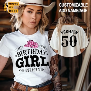 50th Birthday Girl Svg, Women 50th Birthday Shirt Svg, Est 1975 Svg, Cowgirl, Western, Country Design for Cricut, Sublimation