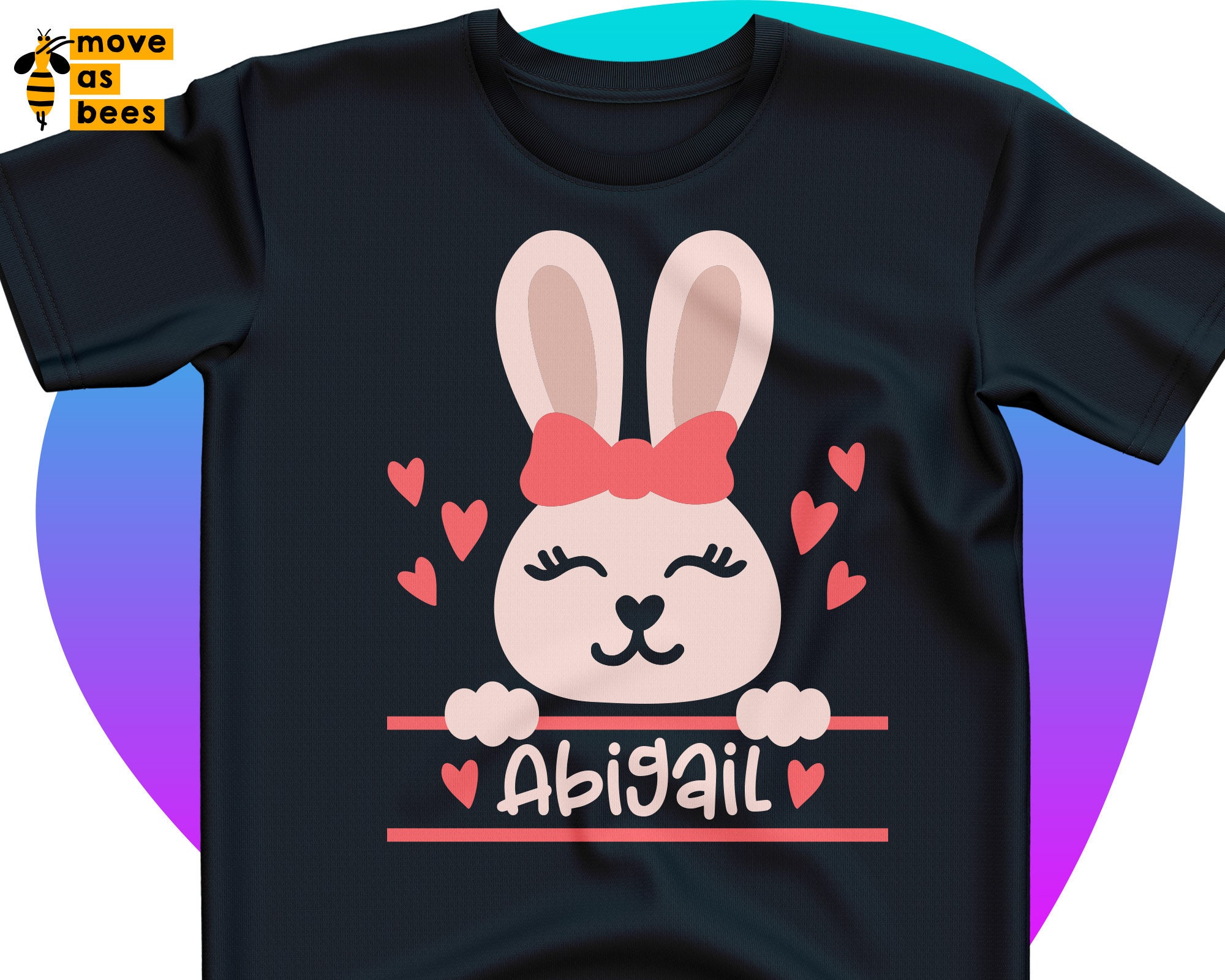 Download Bunny Monogram Svg Cute Bunny Girl Svg Baby Girl Name ...