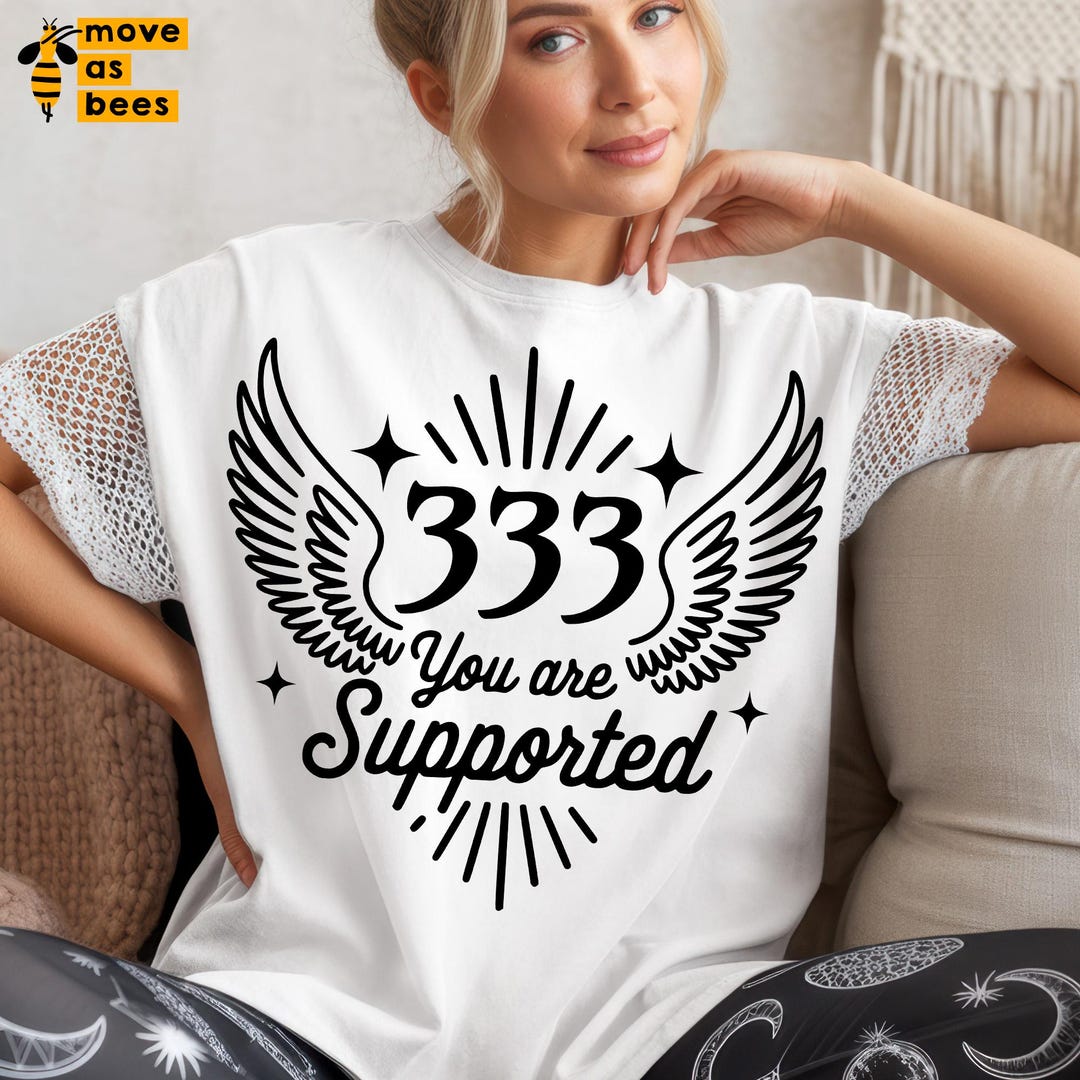 333 Svg, Png, 333 You're Supported Svg, Angel Number With Wings Svg ...