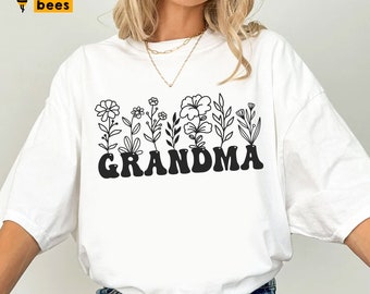 Grandma Wildflowers Svg, Png, Grandma Svg, Floral Grandma Svg Design, Mother's Day Svg, Grandma Shirt Svg, for Cricut, Sublimation, DTF, HTV