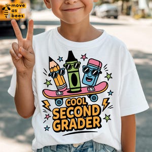 Coole Zweitklässler-Svg, Png, Zurück zur Schulspunze, 1. Schultag, Design mit Skateboard, Kinder 2