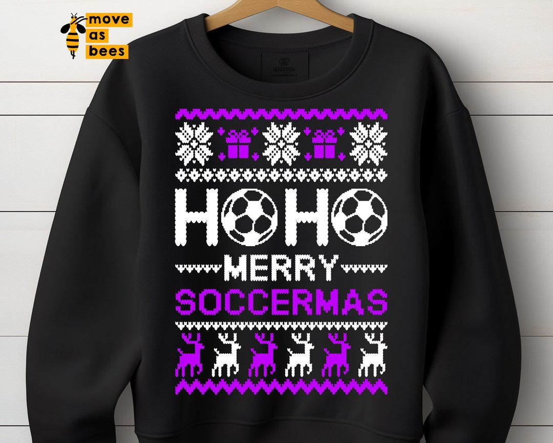 Soccer Ugly Sweater Svg, Png, Ho Ho Merry Soccermas Svg, Soccer Christmas Shirt Svg, White