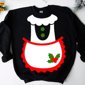 Mrs. Claus Costume Svg, Christmas Shirt Svg, Png Files for Her, Woman, Mom, Grandma Cricut Cut File, Silhouette Image, Sublimation Clip art