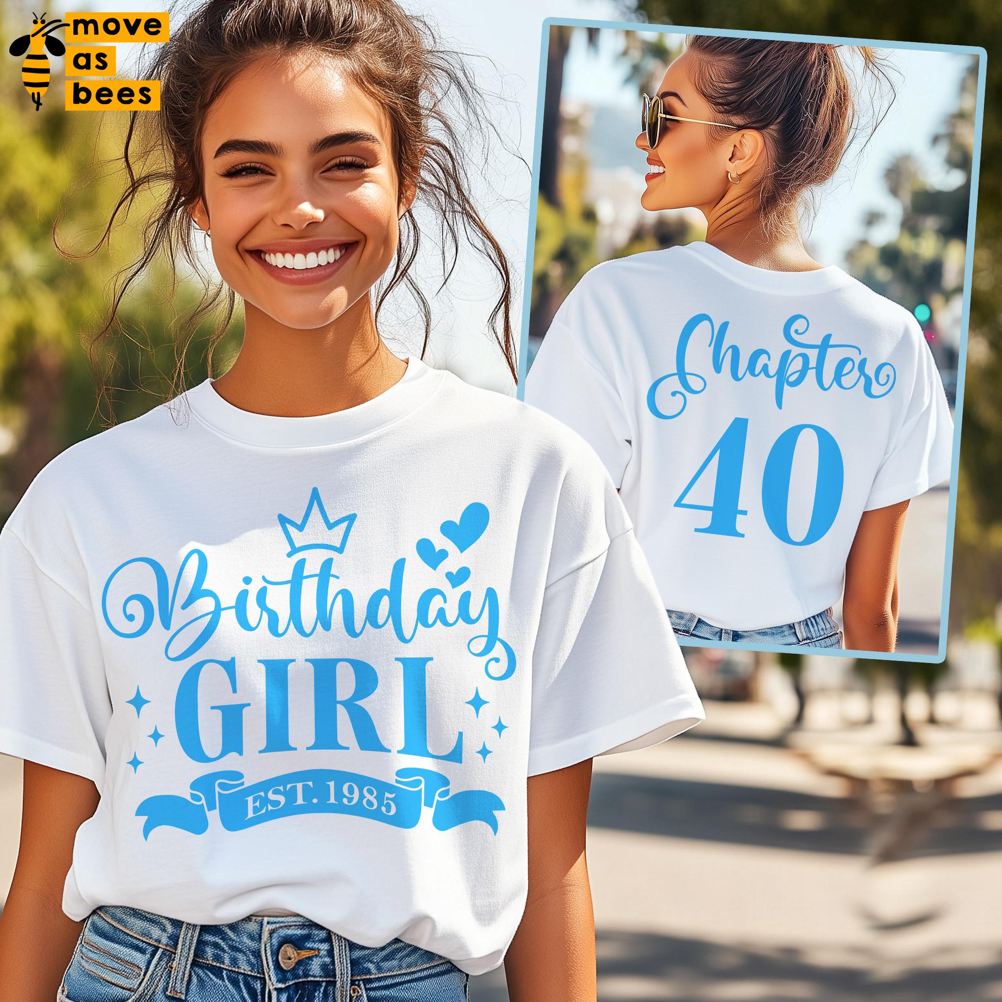 40th Birthday Girl Svg, Woman 40th Birthday Shirt Svg, Est 1985 Svg ...
