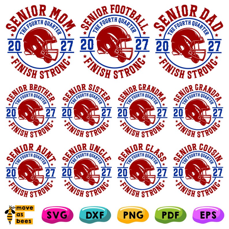 Senior Football Family Bundle SVG PNG Class Of 2027 Football Season Senior Football Family Bundle SVG PNG Class Of 2027 Football Season