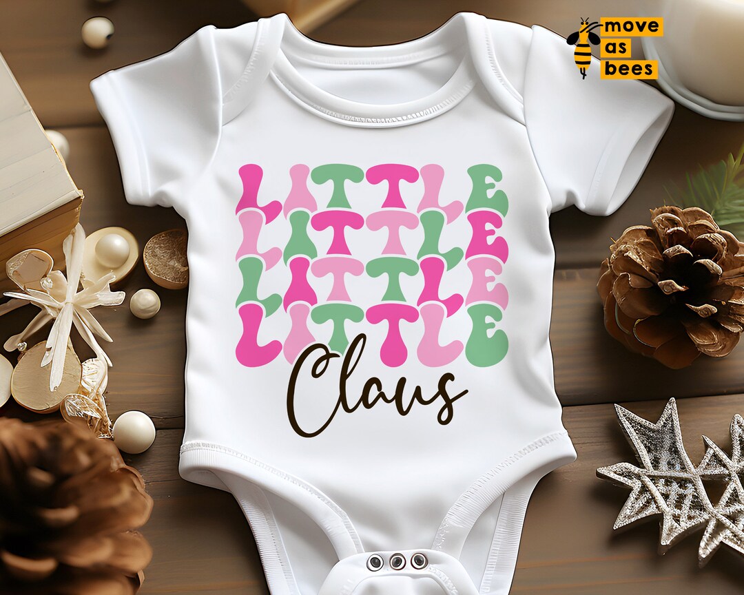 Little Claus Svg, Png, Baby Christmas Shirt Svg, Retro, Groovy, Girl