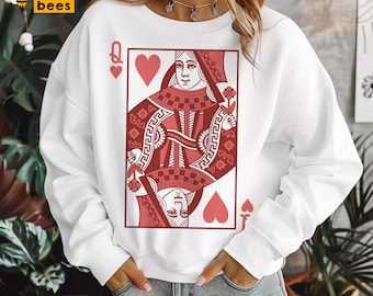 Queen Of Hearts PNG, SVG, Playing Card, Pink Red Queen Svg, for Cricut, Sublimation, Valentine's Day, Mother's Day, Birthday Queen Shirt Svg