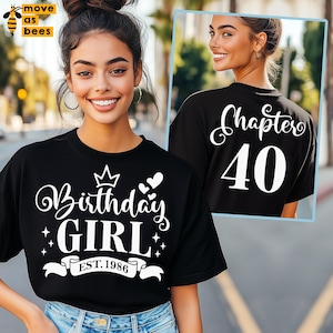 40th Birthday Girl SVG, PNG, Est 1986 Svg, Chapter 40, Pink, Blue, White, Black